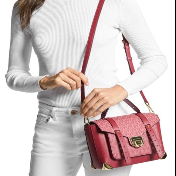 MK Manhattan Leather Logo Satchel NWT - Picture 9 of 9